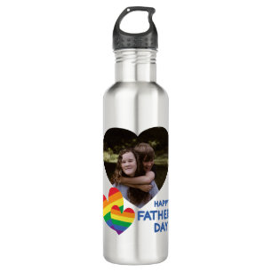 LGBT Rainbow Hearts Father's Day 710 Ml Water Bottle