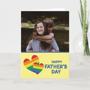 LGBT Rainbow Hearts Father's Day Card
