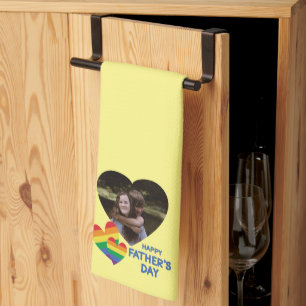 LGBT Rainbow Hearts Father's Day Kitchen Towel