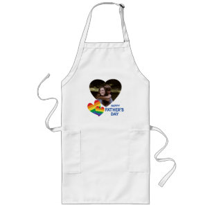 LGBT Rainbow Hearts Father's Day Long Apron