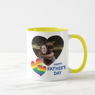 LGBT Rainbow Hearts Father's Day Mug