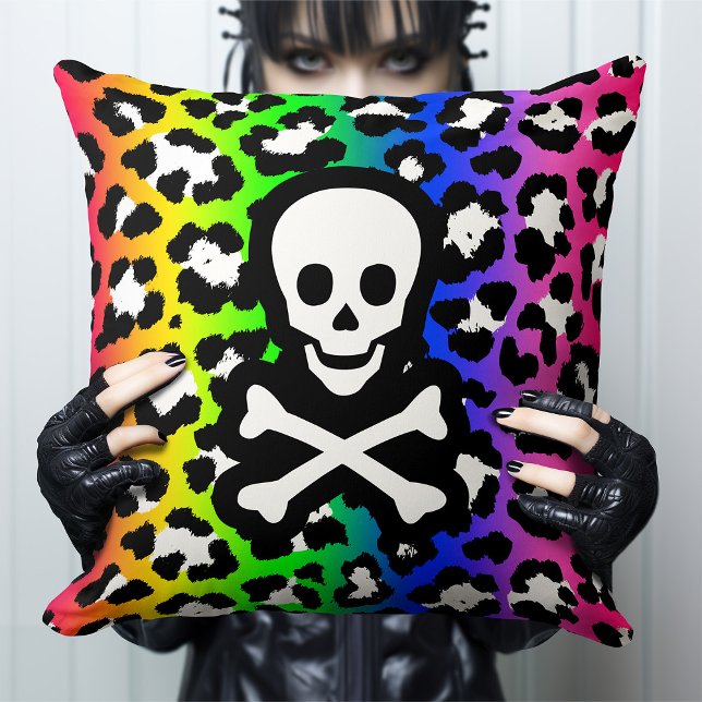 LGBT Rainbow Jolly Roger Pride Statement Throw Pillow (Creator Uploaded)