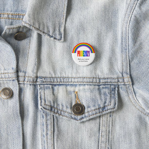 LGBT Rainbow LGBTQ Gay Pride 2021 1 Inch Round Button