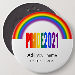 LGBT Rainbow LGBTQ Gay Pride 2021 6 Inch Round Button