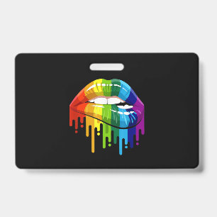 LGBT Rainbow Lip Gay Pride Badge