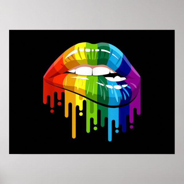 LGBT Rainbow Lip Gay Pride Poster (Front)