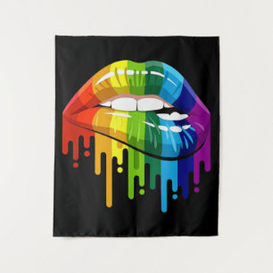 LGBT Rainbow Lip Gay Pride Tapestry