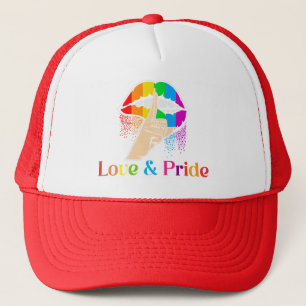 Lgbt Rainbow Lips ,Love and Pride Lgbt  Trucker Hat