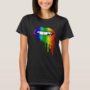 Lgbt Rainbow Lips Pride Gay Homosexual Lesbian T-Shirt