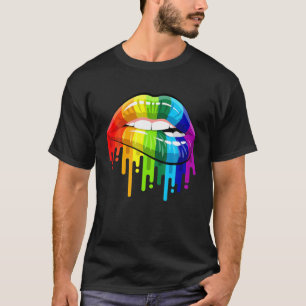 LGBT Rainbow Lips Pride Gay Homosexual Lesbian  T-Shirt