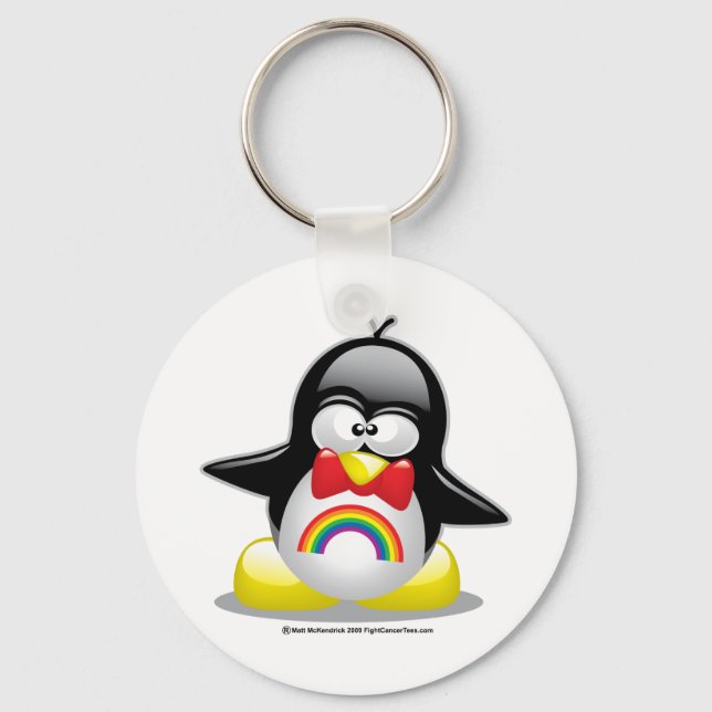 LGBT Rainbow Penguin Keychain (Front)
