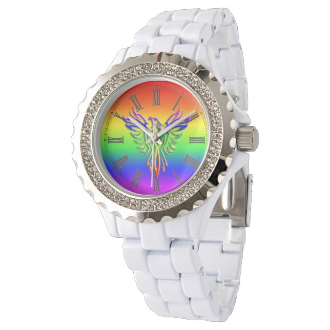 LGBT Rainbow - Phoenix, embossed effect Watch (Angled)
