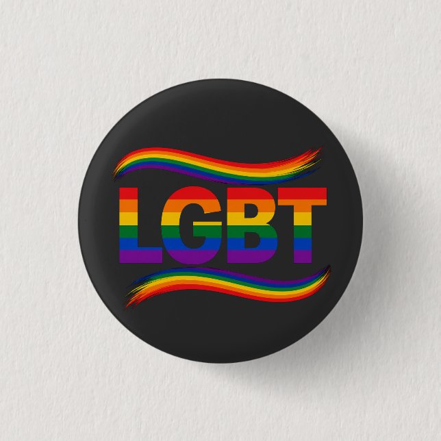 LGBT Rainbow Pride 1 Inch Round Button (Front)