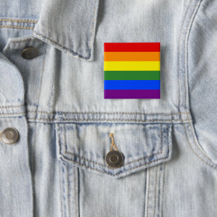 LGBT Rainbow Pride Flag 2 Inch Square Button