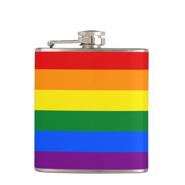 LGBT Rainbow Pride flag Hip Flask (Front)