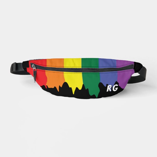LGBT Rainbow Pride Flag With Text Fanny Pack (Front)