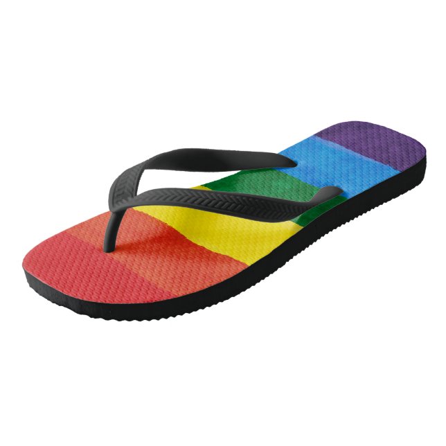 LGBT Rainbow Pride Flip Flops (Angled)