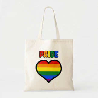 LGBT+ Rainbow Pride Heart Tote Bag