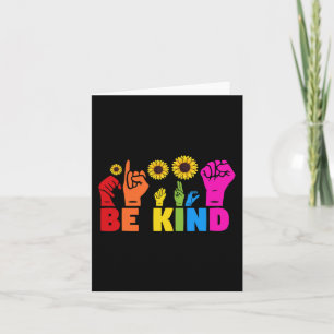 LGBT Rainbow Pride Month  ASL  Be Kind Hand Sign L Card