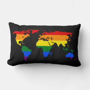 LGBT rainbow pride world map Pillow