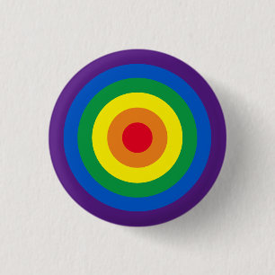 Lgbt rainbow stripes bullseye gay pride flag cool 1 inch round button