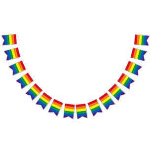 Lgbt rainbow stripes gay pride bunting flags