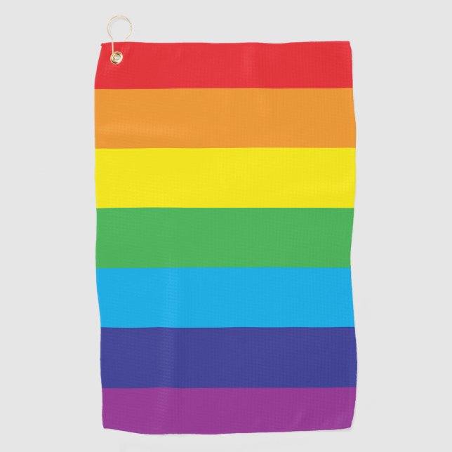 Lgbt Rainbow Stripes Lgbt Golf Towel (Front)