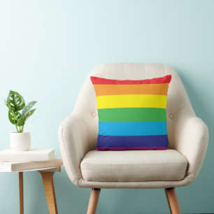 Lgbt Rainbow Stripes Lgbt  Throw Pillow