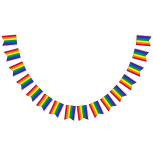 Lgbt rainbow stripes original gay pride bunting flags