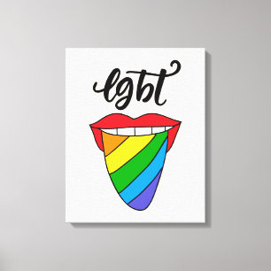 LGBT Rainbow Tongue Canvas Print