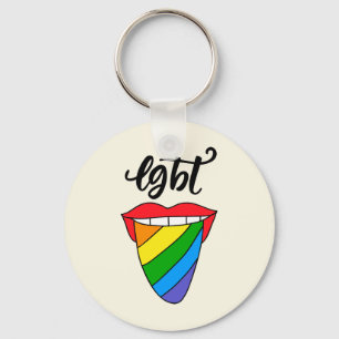 LGBT Rainbow Tongue Keychain