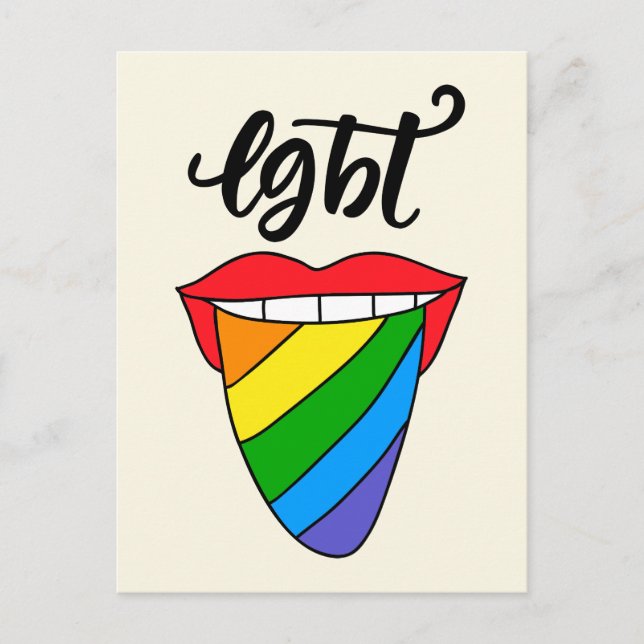 LGBT Rainbow Tongue Postcard (Front)