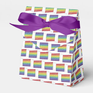 LGBT Rainbow Wedding Layer Cake Slice Gay Pride Favor Box