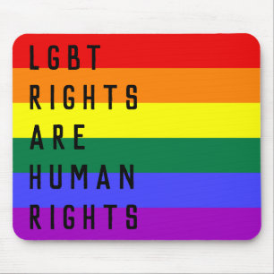 LGBT Rights Are Human Rights Rainbow Flag Mouse Pad