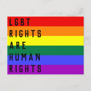LGBT Rights Are Human Rights Rainbow Flag Postcard