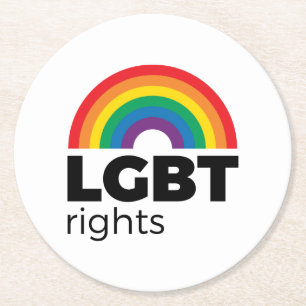 LGBT Rights Rainbow Round Paper Coaster