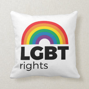 LGBT Rights Rainbow Throw Pillow