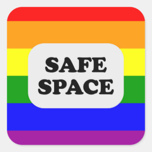 LGBT Safe Space Gay Pride Allyship Square Sticker
