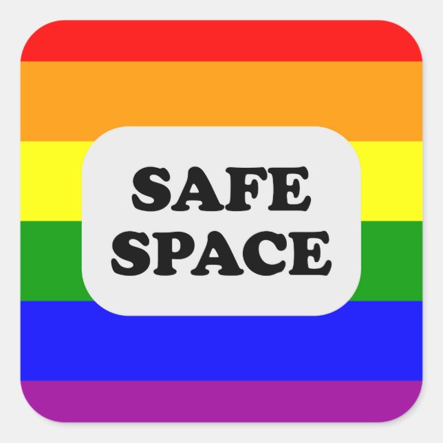 LGBT Safe Space Gay Pride Allyship Square Sticker (Front)