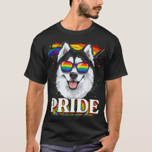 LGBT Siberian Husky Gay Pride LGBTQ Rainbow Flag S T-Shirt
