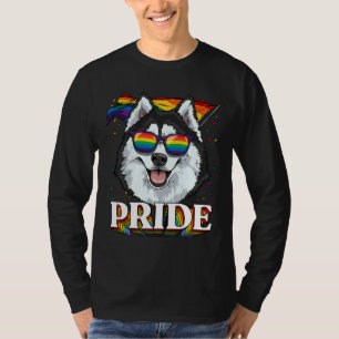 Lgbt Siberian Husky Gay Pride Lgbtq Rainbow Flag S T-Shirt