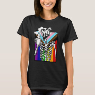 Lgbt Skeleton Drink Coffee Gay Transge Lgbtq Pride T-Shirt