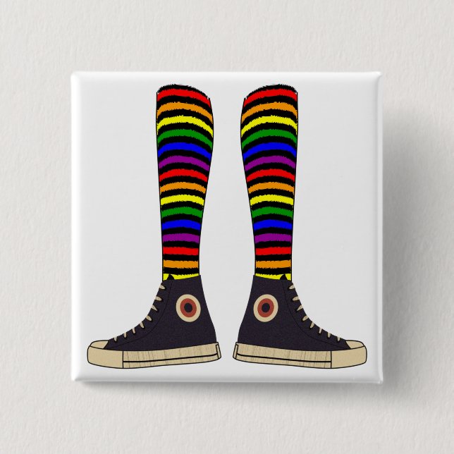 LGBT Socks 2 Inch Square Button (Front)