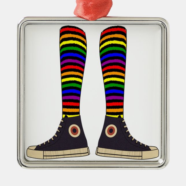 LGBT Socks Metal Ornament (Front)