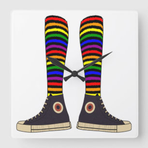 LGBT Socks Square Wall Clock