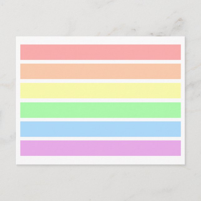 LGBT Soft Light Pastel Gay Pride Rainbow Postcard (Front)