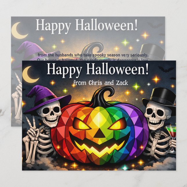 🎃🌈LGBT Spooky Husbands Invitation (Front/Back)