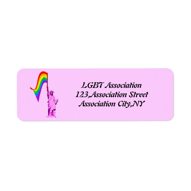 LGBT Statue of Liberty Adresse de retour Label Tem (Devant)