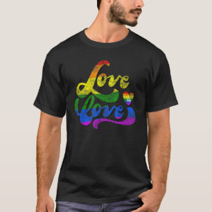 Lgbt Support Rainbow Pride  Love Is Love Lesbian G T-Shirt