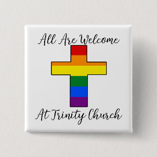 LGBT Supportive Christian 2 Inch Square Button